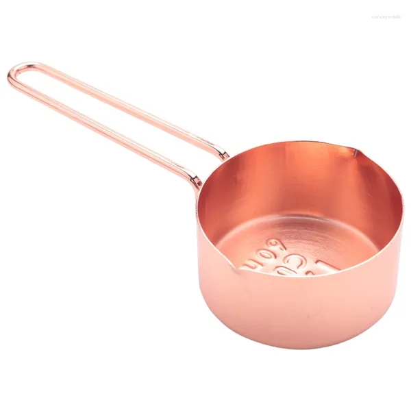 Strumenti per misurare Tazze e cucchiai in acciaio inossidabile color oro rosa Set di 8 misure incise Beccucci per versare lucidati a specchio per la cottura A
