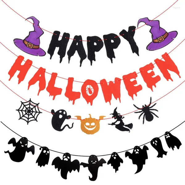 Decorazione per feste Carta horror Banner di Halloween Bulbi oculari Fantasma Zucca Coltelli Decorazioni di cartone per la casa 2023