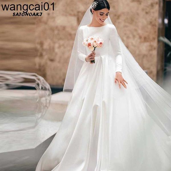 Vestidos de festa vestidos de novia simp vestido de noiva de cetim de marfim branco vintage para mulheres long Seves príncipe vestido de noiva MARIE Custom 0408H23