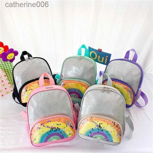 Mochilas Jardim de Infância Crianças Mochila Lantejoulas Arco-íris Saco de Escola Meninos Meninas Design Colorido Bolsas Moda Bebê Crianças Ombro BagsL231108