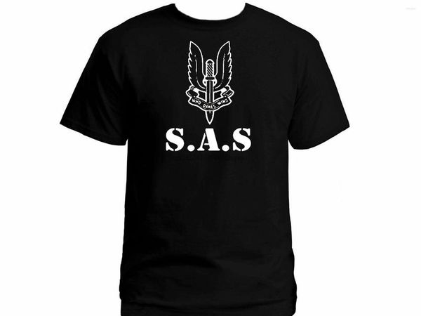 Herren-T-Shirts UK British Air Special Forces SAS Large Emblem Army Mens Black Military T-Shirt