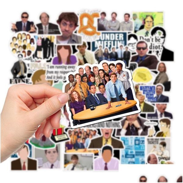 Adesivi per auto 50 pezzi / lotto misto The Office Friends per skateboard Laptop Pad bicicletta moto Ps4 telefono Lage Decal Pvc Guitar Drop D Dhm05