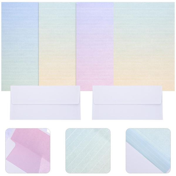 Embrulho de presente 4 conjuntos de envelopes decorativos carta de papelaria escrevi papel estacionário pequeno fresco