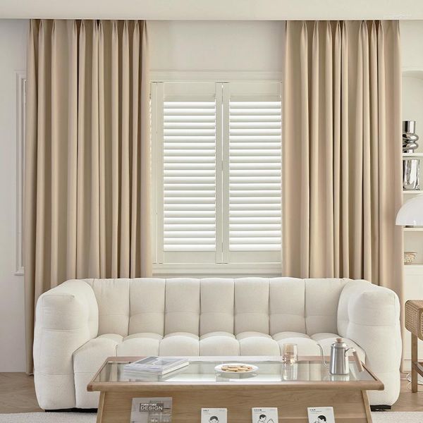 Perde yatak odası için modern karartma bej renkli kız curtians oturma odası pencere tedavisi perdeler yüksek gölgeleme 85% özel