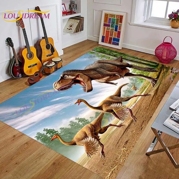 Tapetes de jogo tapete de dinossauro tapete de jogo de dinossauro para quarto de crianças tapete de área moderna para sala de estar quarto para decoração de casa tapete de presente infantil 231108