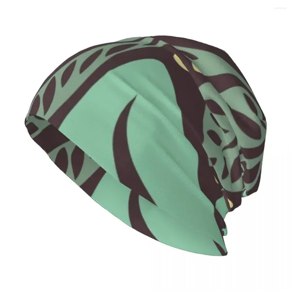 Berretti polinesiani hawaiani verde melanzana/melanzana disegno floreale del tatuaggio cappello lavorato a maglia berretto snapback vintage donna di grandi dimensioni da uomo