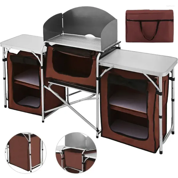 Походная мебель S оптовая продажа, садовая кухня, портативный складной металлический алюминиевый складной кухонный походный стол