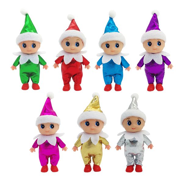 Weihnachten Baby Elf auf einem Regal Puppen Zwillinge Todder Elves Shining 7 Neue Farbe Kindness Kid Craft Babies Puppe Spielzeug Dekoration im Regal Zubehör Geschenk für Kinder