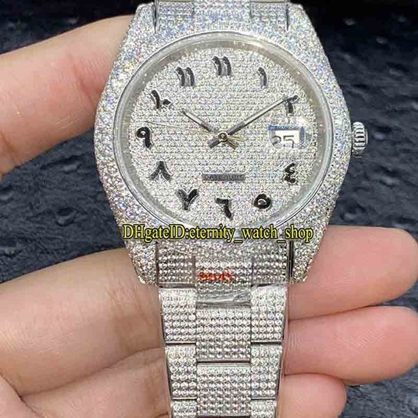 ewelry Watches V3 Upgrade-Version 126334 126234 116244 Arab Diamonds Dial ETA A2824 Automatik Herrenuhr 904L Stahl Diamond Iced Out Full Case und Armband 11