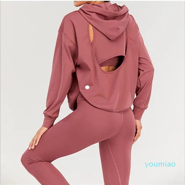 2024-Donna con cappuccio Giacca Shrits Running Manica lunga Donna Casual Personalità Abiti Autunno e inverno Abbigliamento sportivo Palestra Abbigliamento fitness Cappotto 7 colori