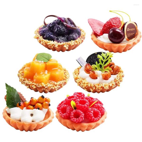 Decoração de festa 6 pcs bolo de aniversário mesa decoração artificial display de comida pvc sobremesa ornamento falso