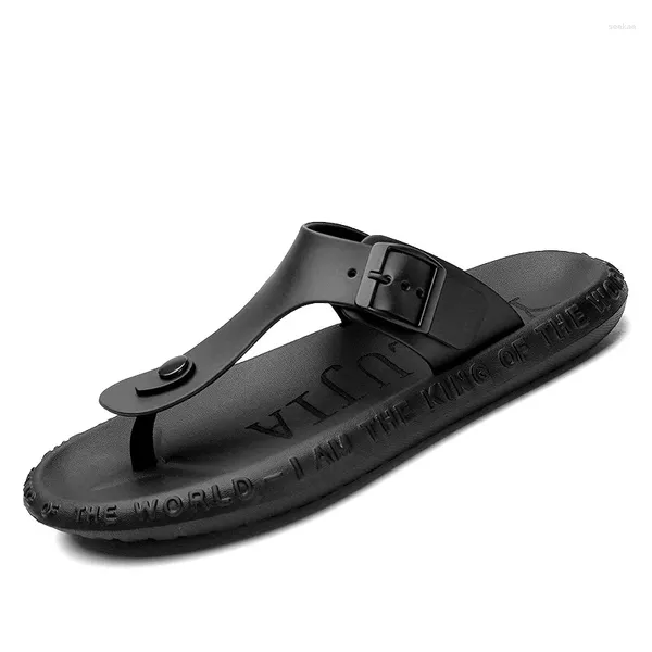 Chinelos moda flip-flops masculino antiderrapante clipe luz ao ar livre casual praia versão coreana tendência fora usar sapatos masculinos