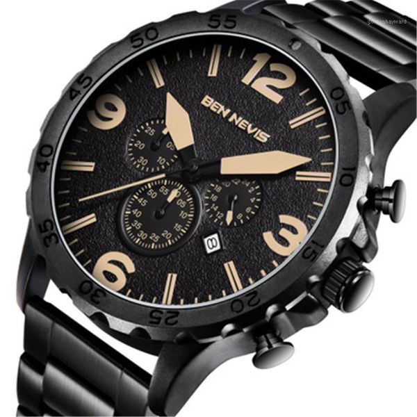 Orologi da polso BEN NEVIS 2023 Orologi da uomo di lusso al quarzo Orologio da uomo Sport militare Data Orologio analogico per Relogio Masculino