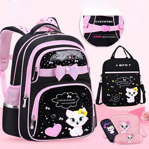 Школьные сумки, водонепроницаемые школьные сумки для девочек, детская школьная сумка, ортопедический рюкзак с рисунком кота, детский школьный рюкзак Mochila Escolar 230408
