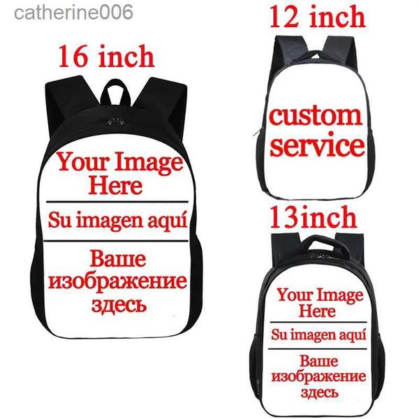 Mochilas personalizadas com sua/imagem/nome, mochila escolar infantil, meninos, meninas, bolsa preta de jardim de infância, presente l231108