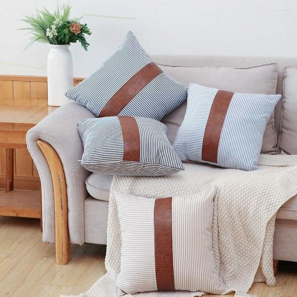 Kissenbezug für Sofa, Wohnzimmer, Auto, Housse de Coussin, dekorative Kissen, nordische Wohnkultur, Streifennähte, Kissenbezug