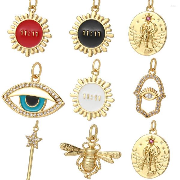 Charms Sun Evil Blue Eye per gioielli che fanno forniture Cute Bee Dijes Orecchini fai da te color oro Collana braccialetto Qualità eccellente