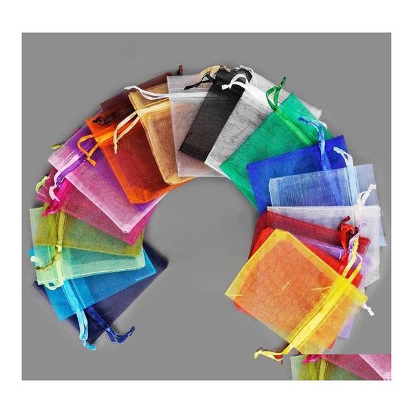 Artes e artesanato Mesh Mesh Organza Bag Jewelry Gift Bolsa de casamento Festa de casamentos de Natal Dstring Bags Tamanho 7x9 9x12 10x15 15x20 20x30 30 DHTPZ