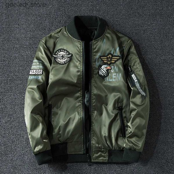 Мужские куртки Мотоциклетная куртка Army Air Force Fly Pilot Jacket Military Airborne Flight Tactical Мужская двухсторонняя куртка-бомбер Q231109