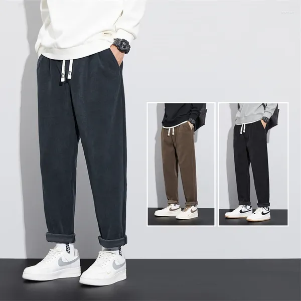 Мужские брюки 2023, осень-зима, мужские повседневные широкие брендовые спортивные мешковатые джоггеры, модная уличная одежда, свободные длинные брюки с эластичной резинкой на талии