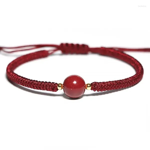Filo fatto a mano braccialetto di corda rossa cinabro perline di trasporto regalo di festa gioielli da donna