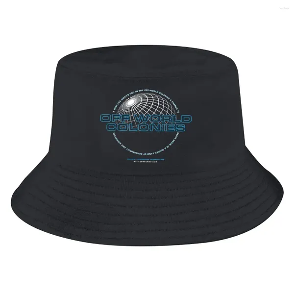 Berets Off World Colonies Unisex Bucket Hats Blade Runner 2049 Hip Hop Fishing Sun Cap Modestil entworfen