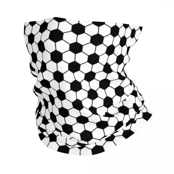 Lenços preto branco hexagonal padrão de futebol acessórios bandana pescoço capa máscara de futebol cachecol balaclavas para homens mulheres toda a temporada