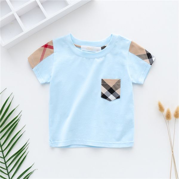 Tampas de verão para crianças Camiseta de manga curta para meninos Tees da marca de moda de moda de bebê