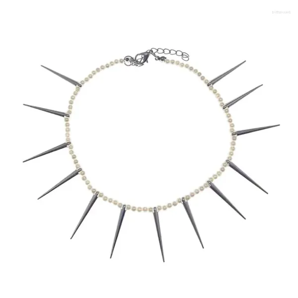 Колье в уличном стиле, ожерелье с заклепками в стиле панк, ожерелье с цепочкой на ключицу, винтажное ожерелье для женщин