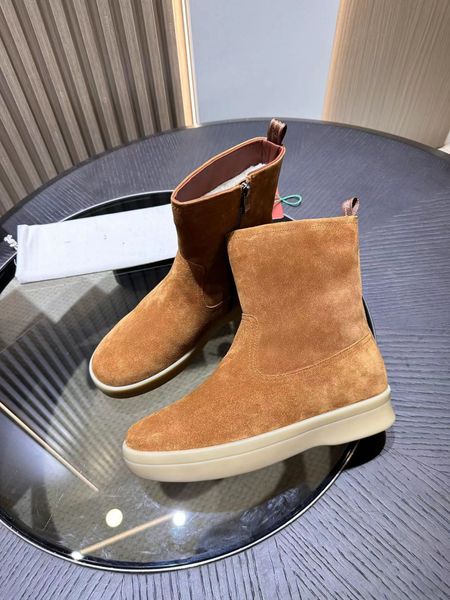 Nova marca de inverno homens pele de melão dentro botas de tornozelo lug sola vestido de couro de bezerro festa de casamento martin botas de neve cavalheiro motocicleta EU39-46