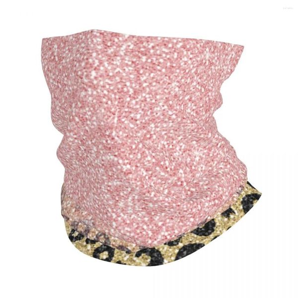 Sciarpe in oro rosa glitter nero leopardo bandana copri collo passamontagna stampato sciarpa avvolgente caldo ciclismo corsa unisex adulto inverno