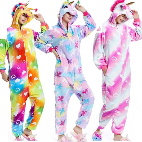 Pyjamas Damen Kigurumi Tier Erwachsene Katze Bär Flanell Onesies Pyjama Mädchen Kleidung Kind Cosplay Kostüm Einhorn Overall Weihnachtsgeschenk 231108