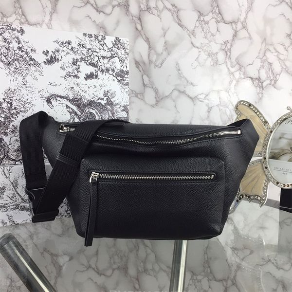 Umhängetasche, Brusttasche, Taillentasche, Designer-Männertaschen, Rindsleder-Material, echtes Leder, Reißverschlusstasche vorne, hochwertige Schultertasche, Handtasche