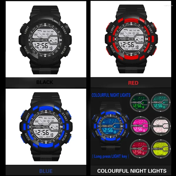 Relógios de pulso masculino led relógio multi função esportes moda digital multy cores colorido luminoso eletrônico