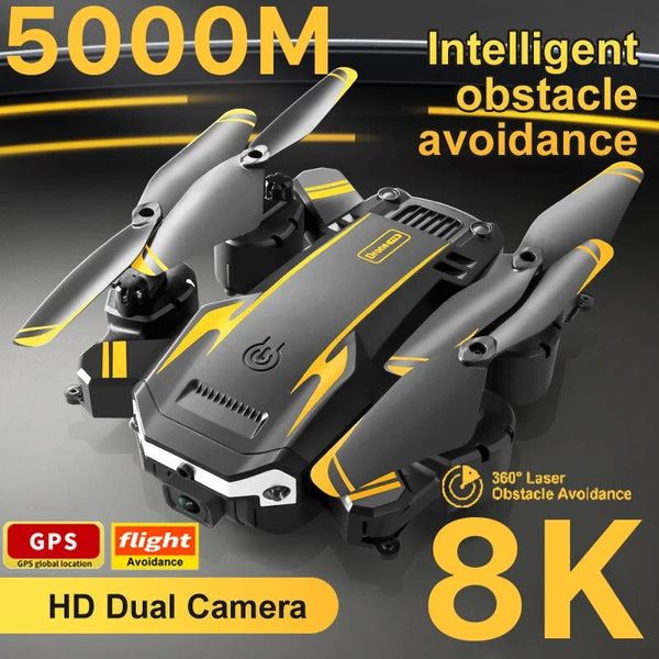 5G WiFi Akıllı Dronlar 8K HD Kamera GPS Uzun Aralık 5000m Dron Engel Kaçınma Profesyonelleri RC Helikopter FPV Drone Işık Göster Uzaktan Kumanda İHA DRONLARI aksesuarları