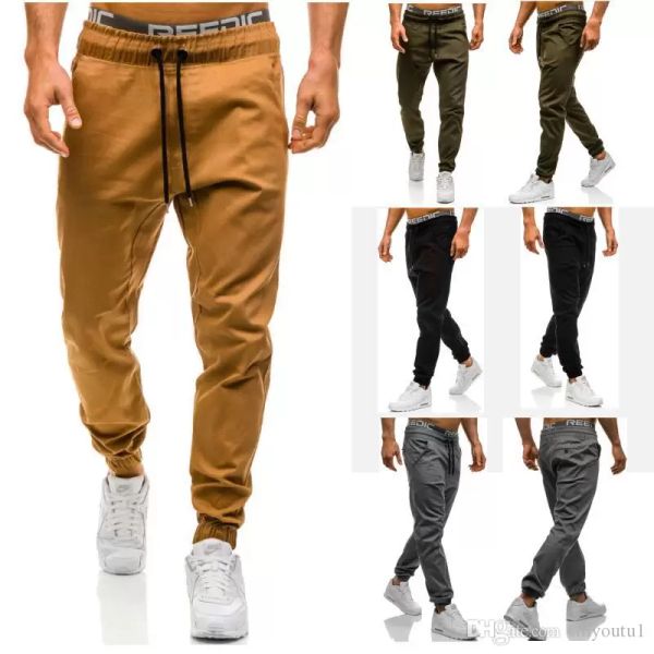 Qnpqyx Novos homens jogadores calças casuais masculino calça cáqui longa calças elásticas masculinas Hip Hop