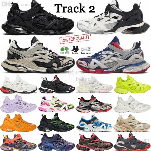 Повседневная обувь 17fw track 2 2.0 track2 тройной s тройной Clear Sole Paris Дизайнерская нейлоновая платформа для женщин и мужчин для женщин черные белые кроссовки кроссовки поезд