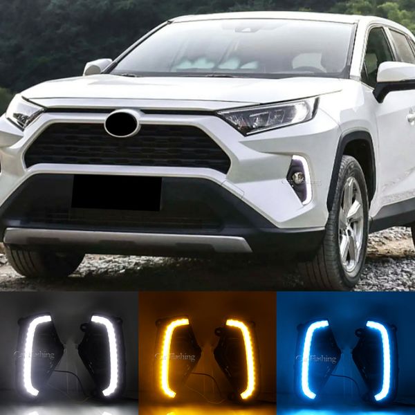 Carro led luz de circulação diurna para toyota rav4 rav 4 2023 com sinal volta dinâmica drl nevoeiro capa luz nevoeiro