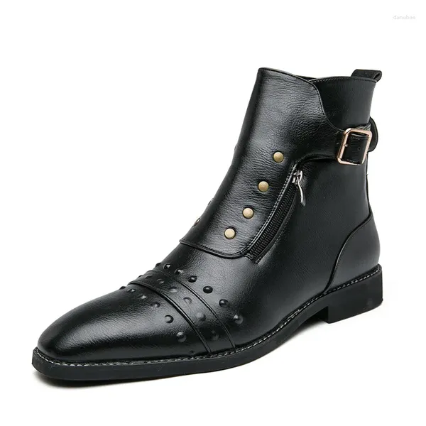 Botas Itália Handmade Clássico Homens de Alta Qualidade Vestido Oxfords Sapatos Ao Ar Livre Outono Sapatilhas Homem Mocassins Masculino Tornozelo