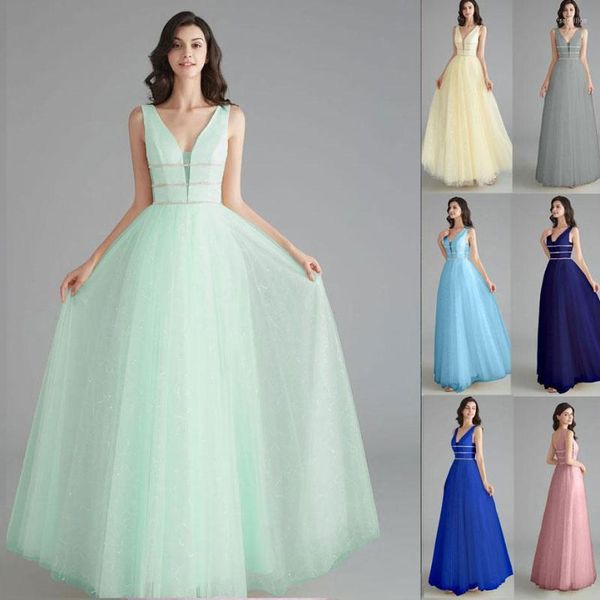 Parti Elbiseleri 2023 Tatlı Lady Akşam Aşamı Tören Elbise Yıl Resmi Derin V Yastık elbisesi Vestido de Noiva