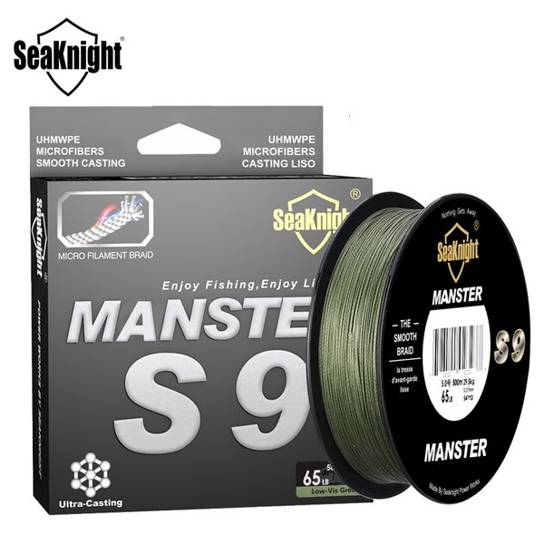 Braid Line Seaknight Brand S9 Monstermanster Series 300m 500m PE WIRE 9STRAND TECNOLOGIA SPIRAL REVERSA LINHA DE PISCA DE FIO MULTIMAIS 20100LB 230407