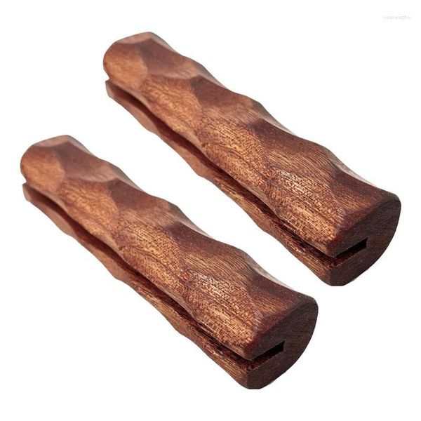 Bastoncini da trekking Supporto per manico in legno Supporto per pentole Copertura 2PCS Impugnatura per manicotti resistente al calore per friggere Padella in ghisa Griglia da campeggio