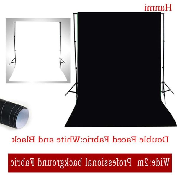 Freeshipping Novo Tecido Dupla Face Branco, Preto Largura 2M Photo Lighting Studio Algodão Chromakey Tela Musselina Fundo Pano Backdro Vevf