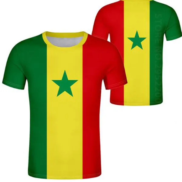 Maglietta Senegal per giovani Nome su misura Numero Sen Nation Flag Sn French Country College Stampa testo Foto Logo Abbigliamento casual