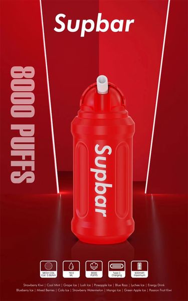 Supbar mini pot 8000puffs Электронные сигареты Одноразовые капсулы 2% 5% с предварительно заполненными картриджами