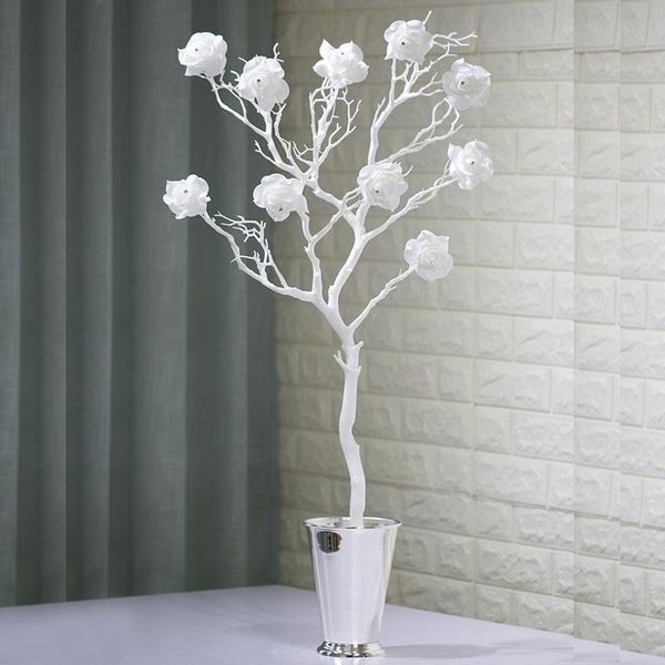 Flores decorativas grinaldas de rosa artificial Diamantes de coral branco seco de coral seco para festas de casamento shopping shopping adereços