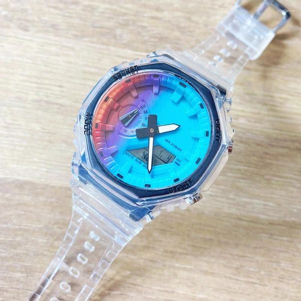 Armbanduhren Voll ausgestattete Marke Armbanduhren LED Dual Display Männer Frauen Sport Elektronische Analog Digital Wasserdichte Uhr 03-22
