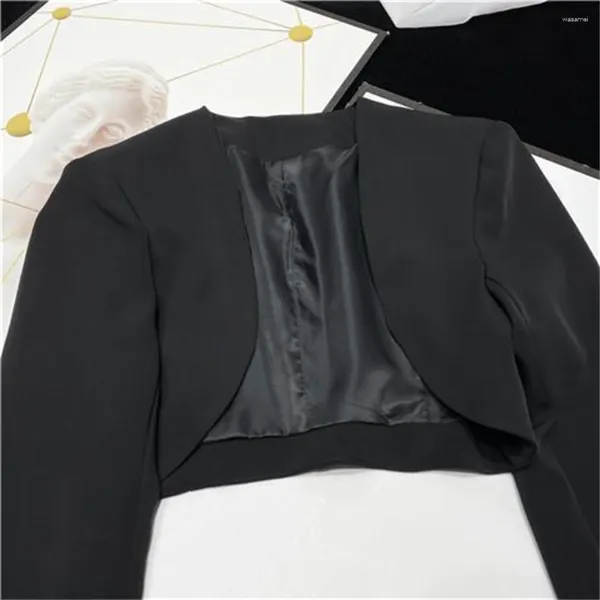 Ternos femininos chegadas estilo coreano moda all-match jaquetas 2023 primavera outono cortado blazers feminino lazer sólido senhoras de escritório