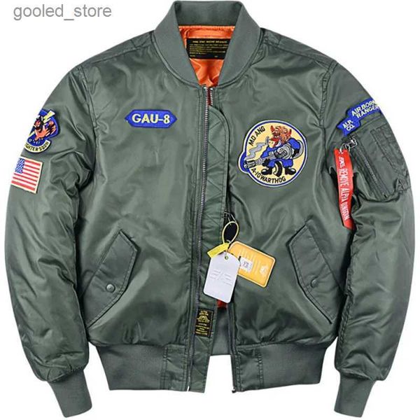 Jaquetas masculinas New Martin Outono Inverno Air Force Flight Bomber Pilot Jacket Homens Jaqueta Tática Militar GAU-8 Beisebol Quente Casaco Casual Q231109