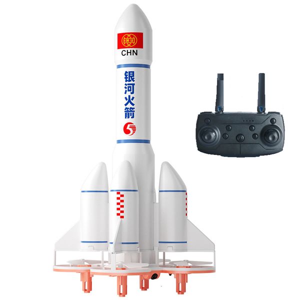 Aeronaves de aeronaves de aeronave de aeronave Space Rocket RC Astronaut Space Shuttle Mini Drone com incêndio LED 360 ° Roll RC Quadcopter Aircraft Kids Gift Toy 230407